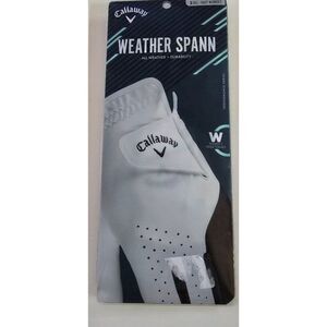 Callaway Womens Weather Spann Golf Glove S Right White/Black Synthetic & Stretch